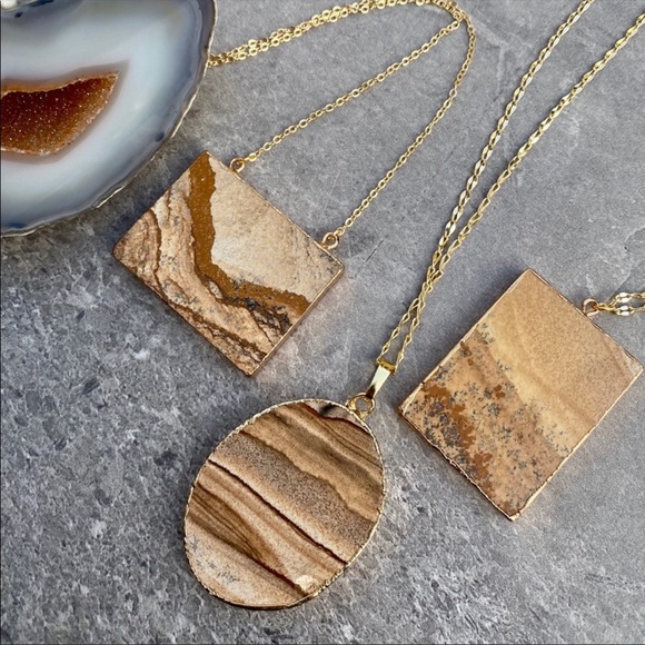 Jewelry - Faelyn Fossil Geology Slice Necklace